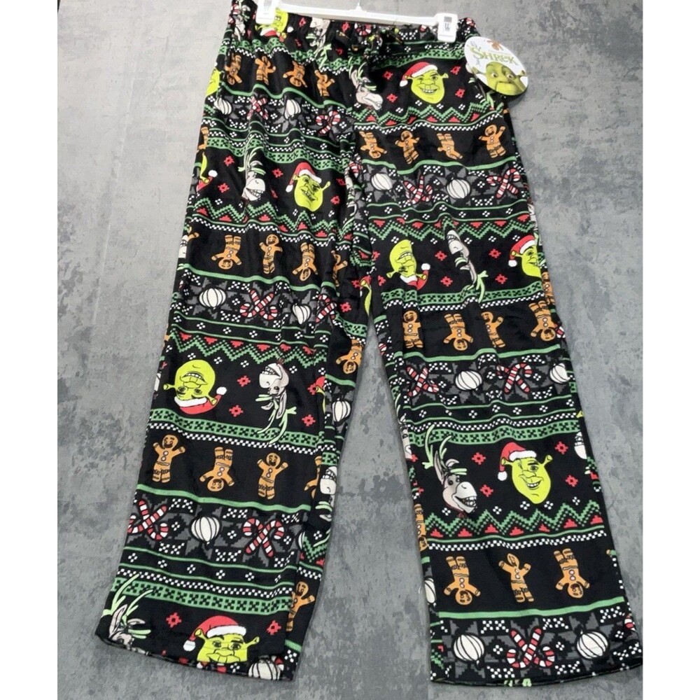 Dream Works Shrek Christmas Men’s Pajama Bottoms Size L